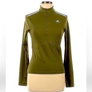 Adidas 3/4 Zip Track Jacket in Green & White